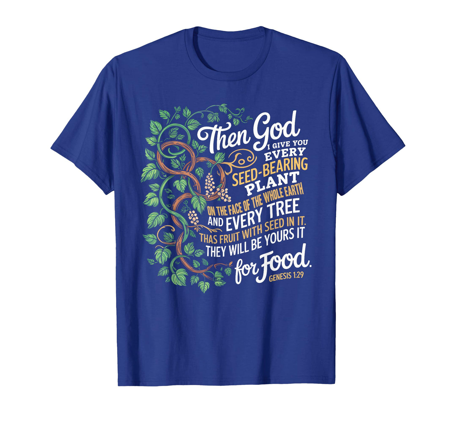Genesis 1:29 Plant Based Diet Vegan Bible Verse T-Shirt