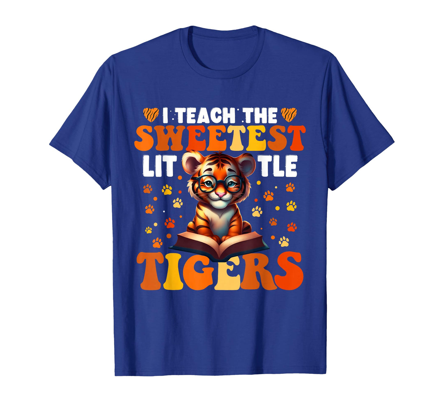 I Teach The Sweetest Little Tigers Groovy Teaching Kids T-Shirt