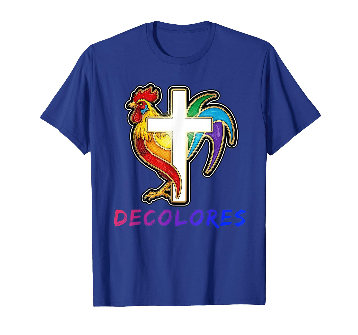 DeColores Cursillo Rainbow Rooster Catholic T-Shirt