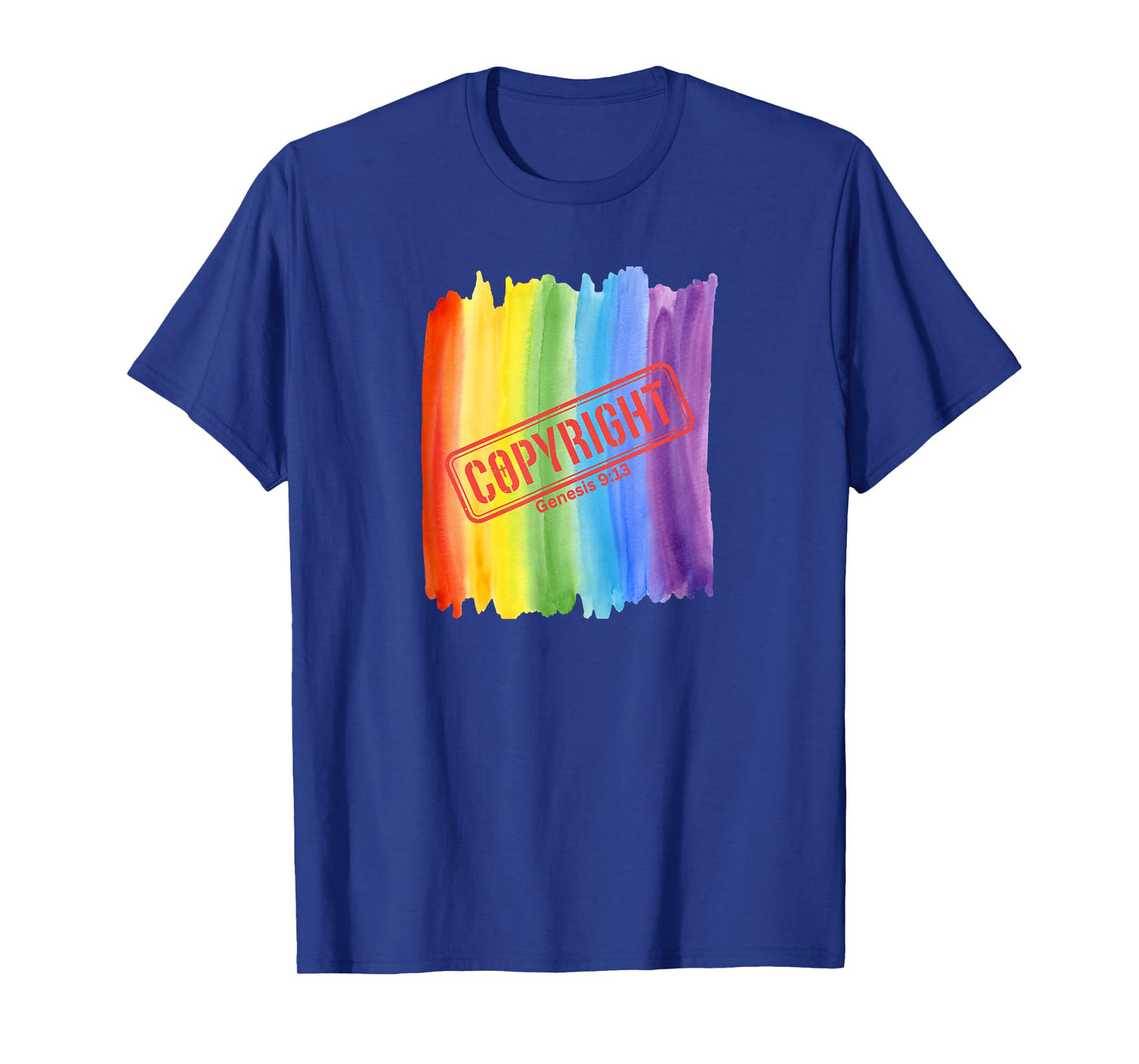 Rainbow Copyright Paintbrush Christian T-Shirt