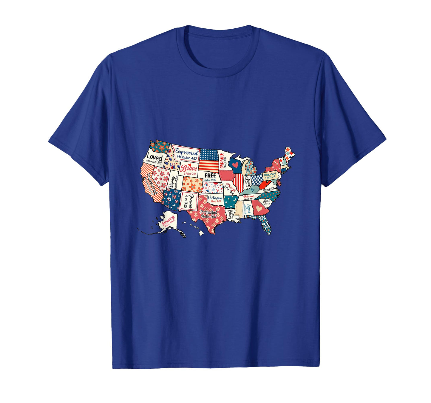 US Map Bible Verses Natural Infant Christian Faith Men Women T-Shirt