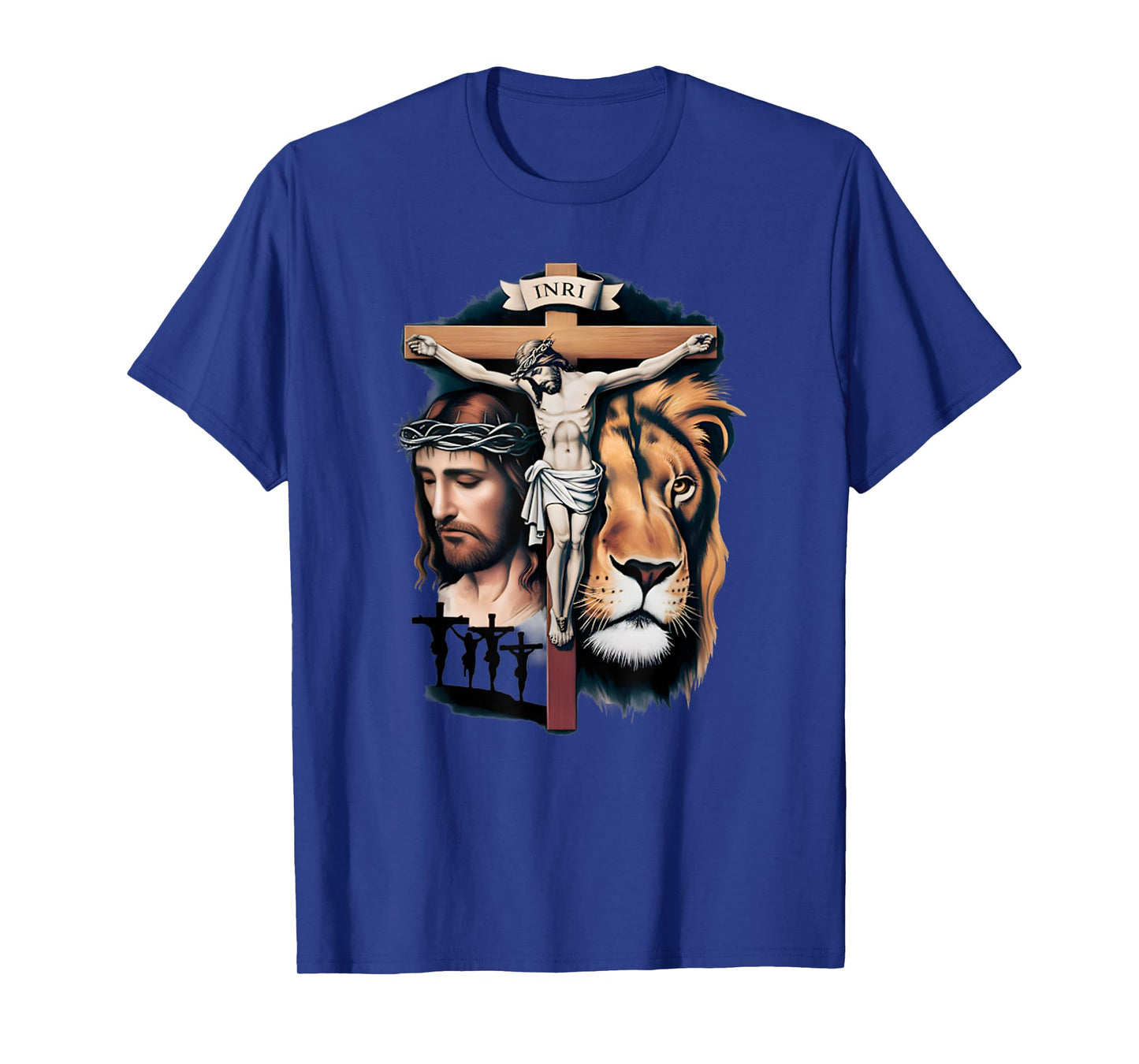 Funny Powerful Jesus Lion Cross Religious T-Shirt