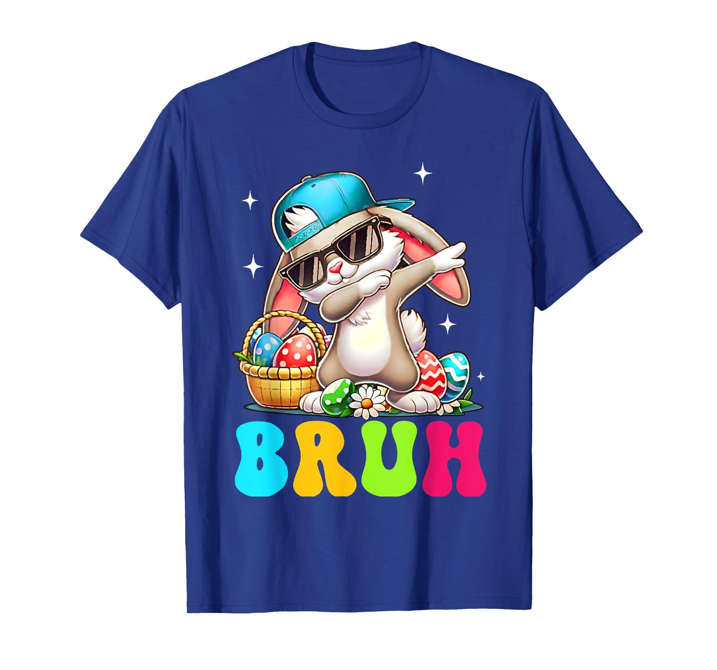 Funny Easter Kids Tee Bunny Easter Funny Bruh Dabbing T-Shirt