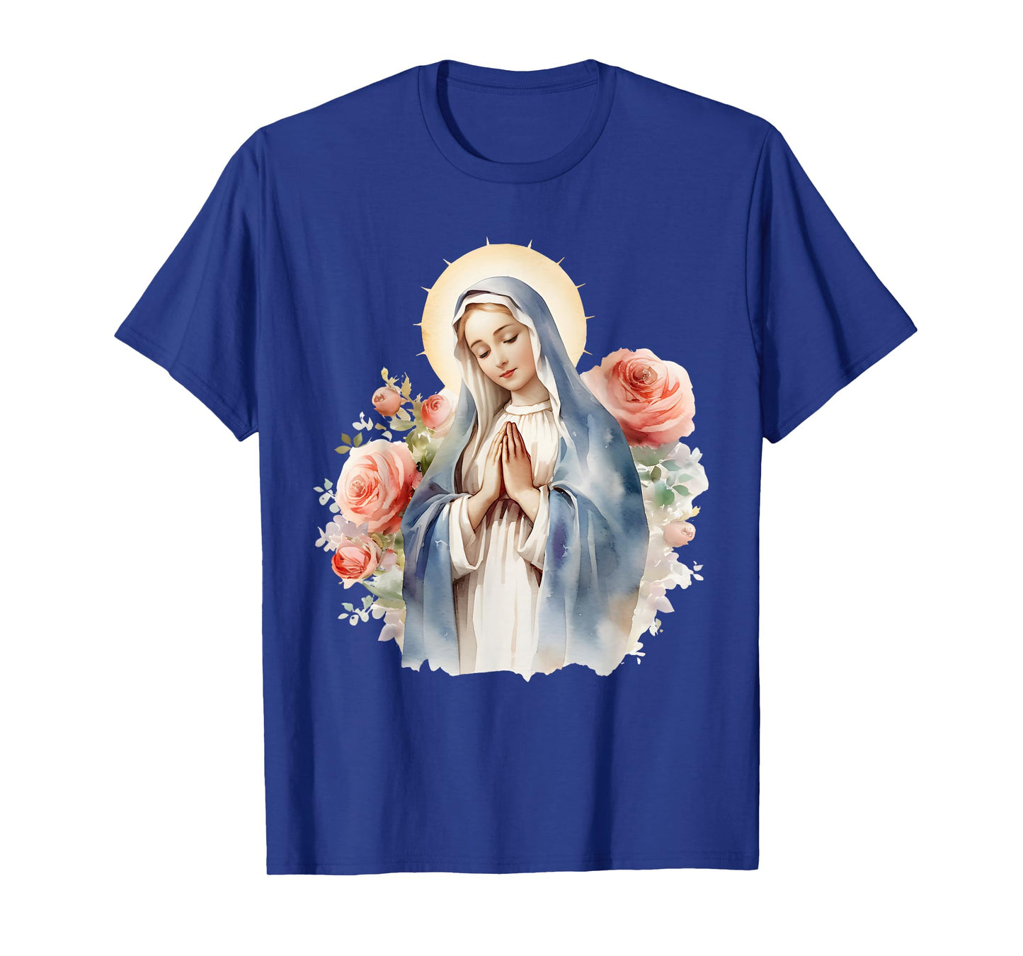 Blessed Mother Mary Mother of Jesus Roses Our Lady Catholic T-Shirt