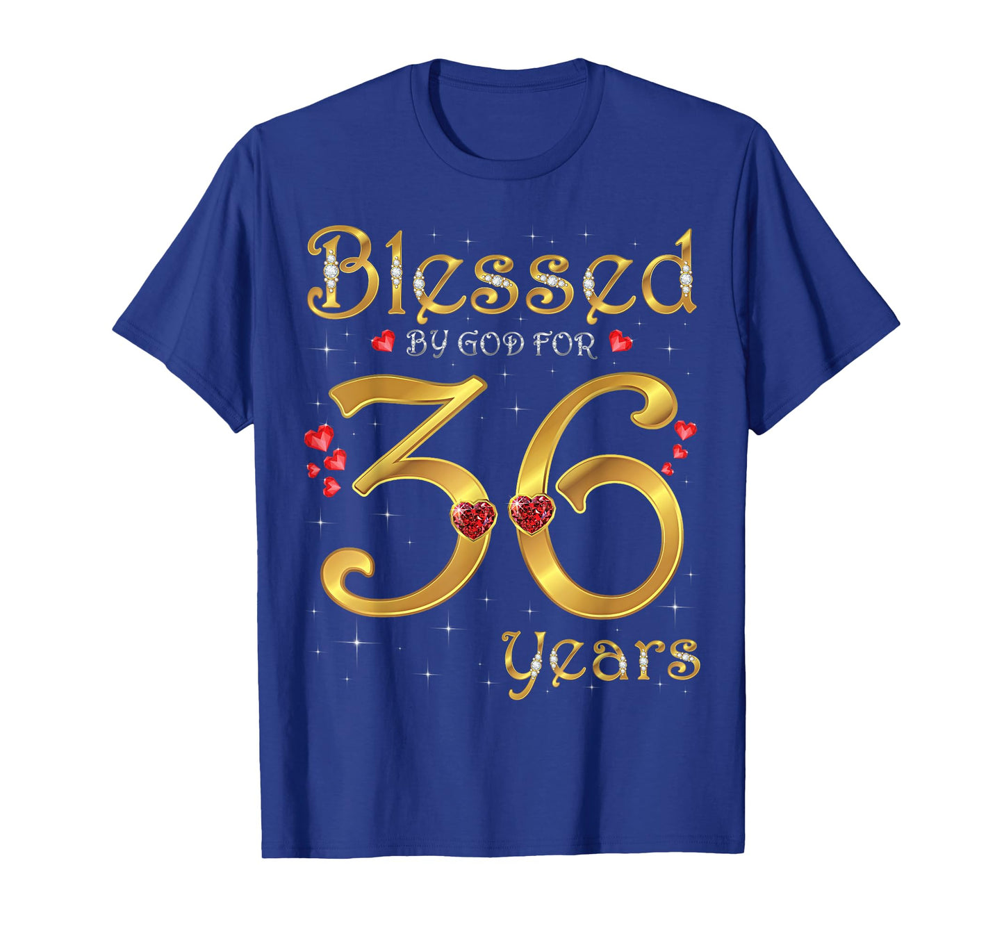 Blessed By God For 36 Years Old 36th Birthday Party Queen T-Shirt