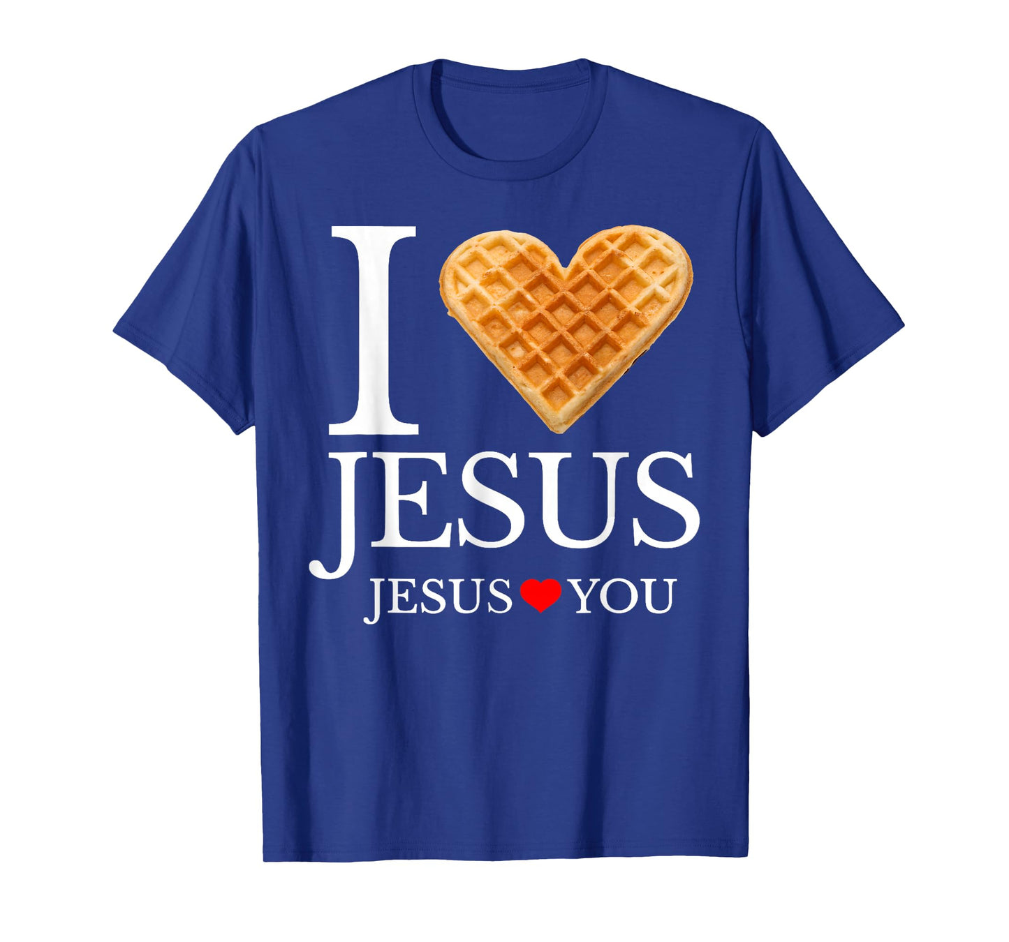 I Love Jesus Waffle Heart Funny Christian Breakfast T-Shirt