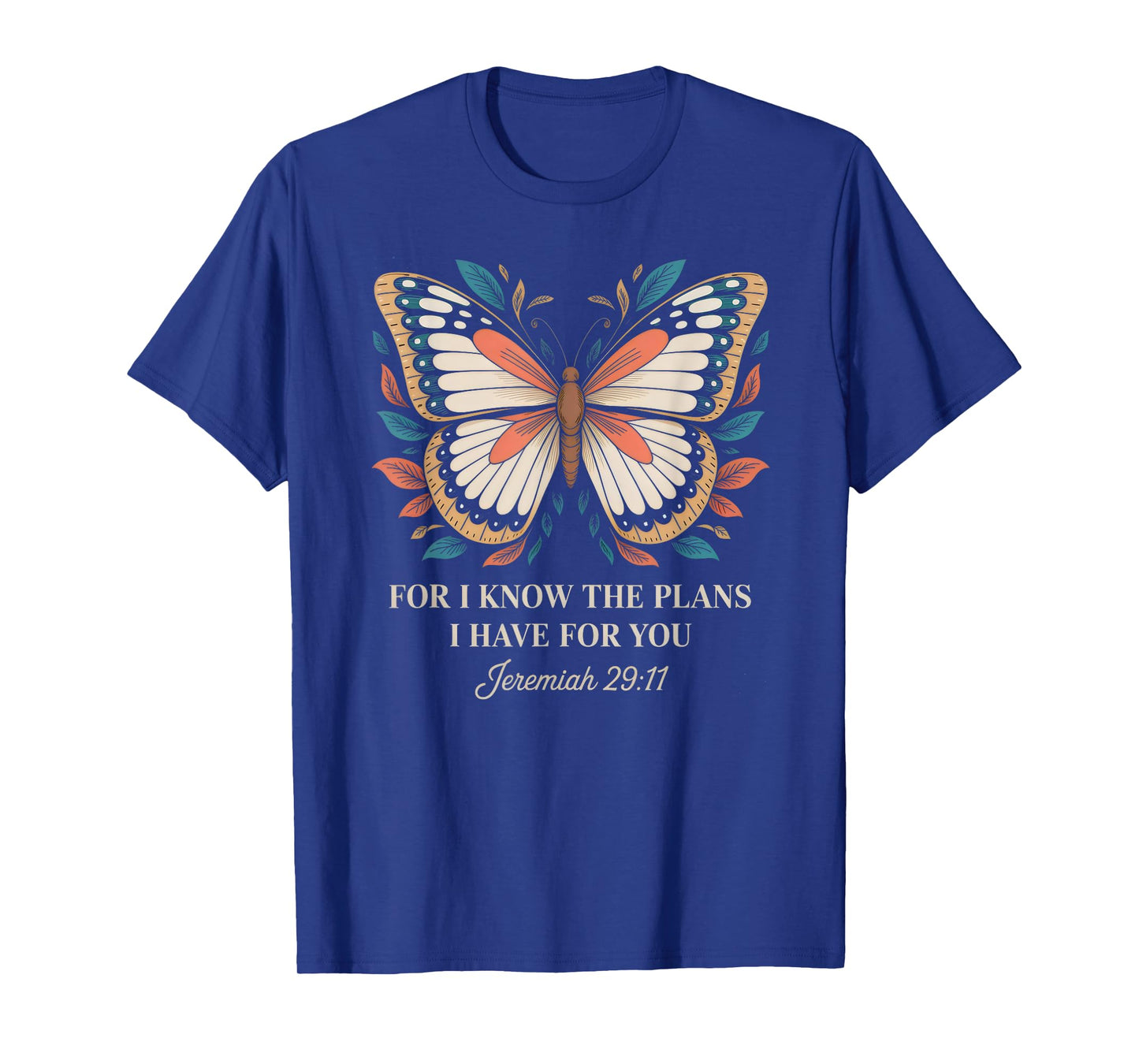 Inspirational Jeremiah 29:11 Butterfly Christian Bible Verse T-Shirt