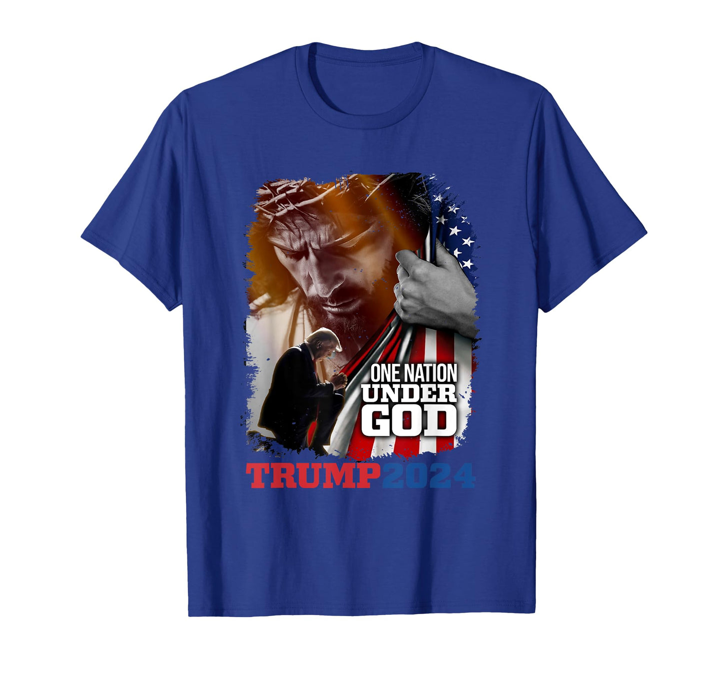 One Nation Under God President Trump 2024 America Christian T-Shirt