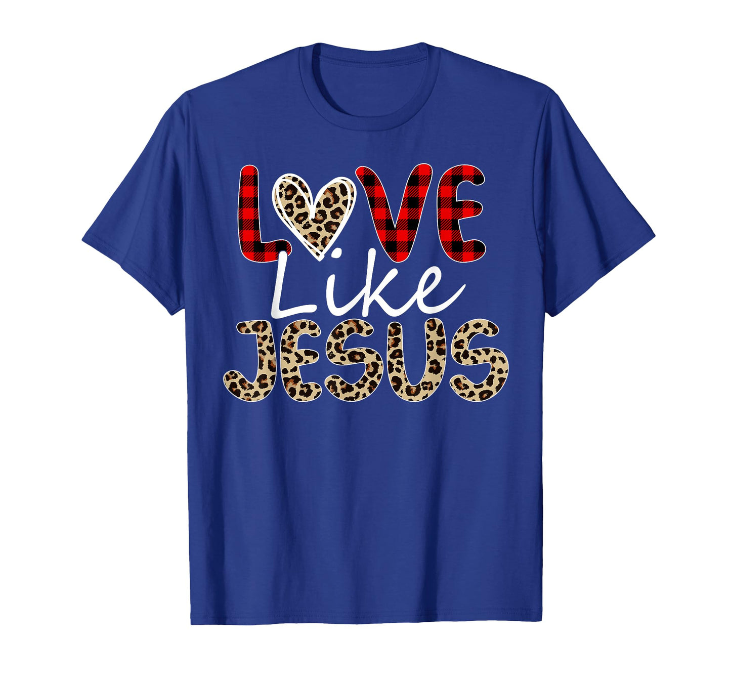Faith Bible Blessed Christian Heart Gifts Boy Girl Love Like Jesus Christian God Cheetah Leopard Valentine Day T-Shirt