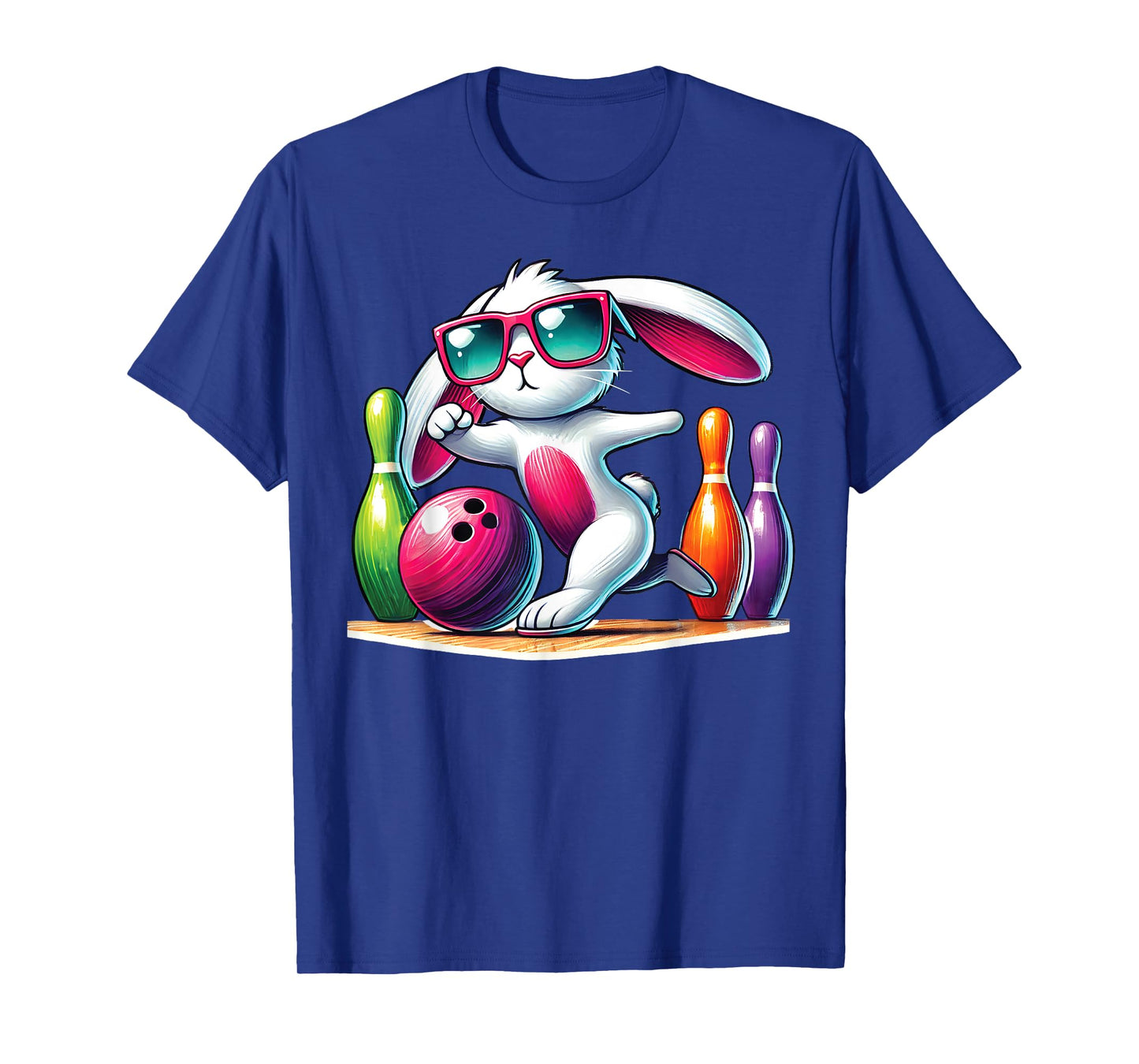 Bowling ball & pins Bunny ear Egg Hunting Easter Bowling T-Shirt