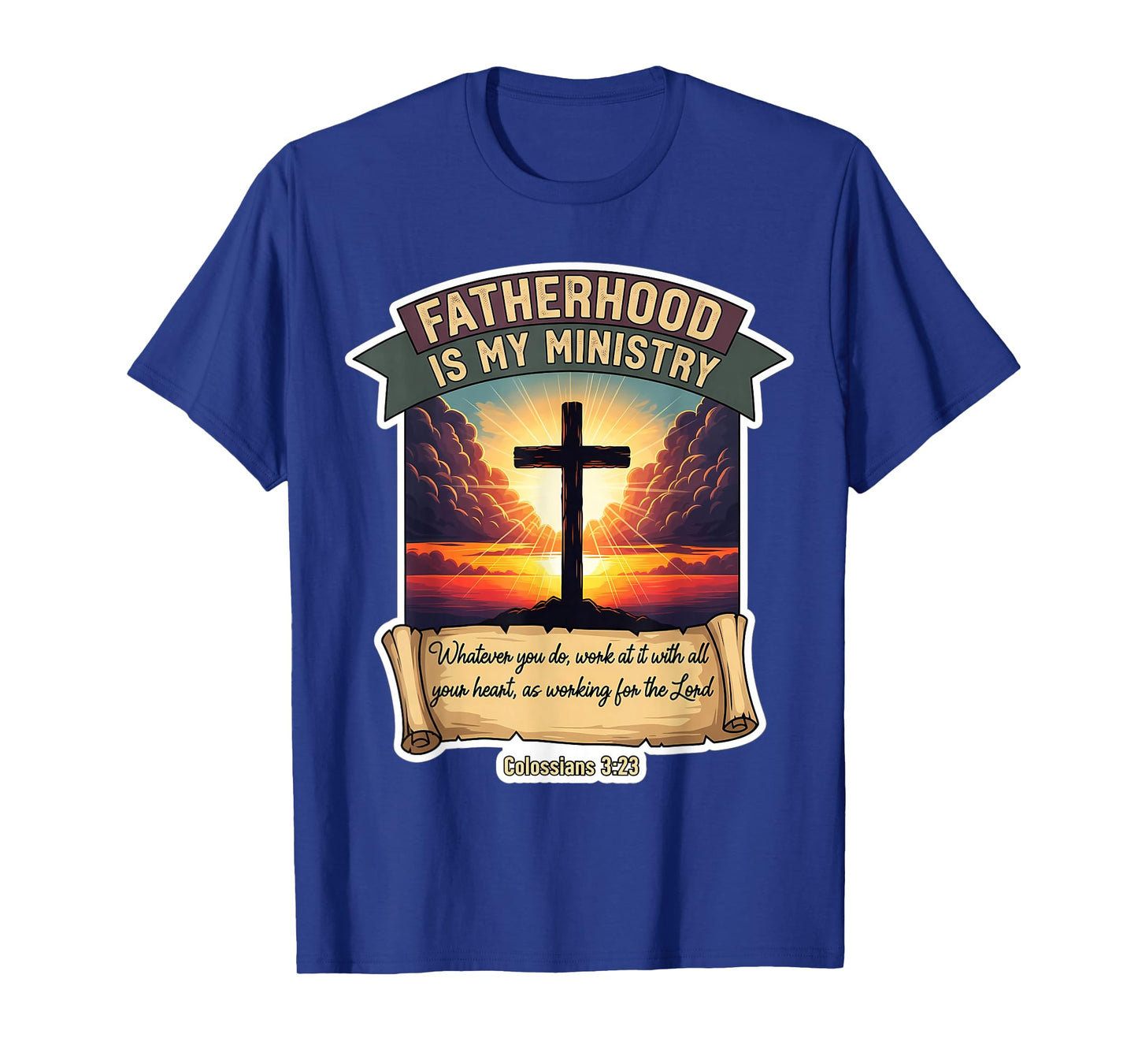 Christian Father's Day Fatherhood is My Ministry Dad Papa T-Shirt