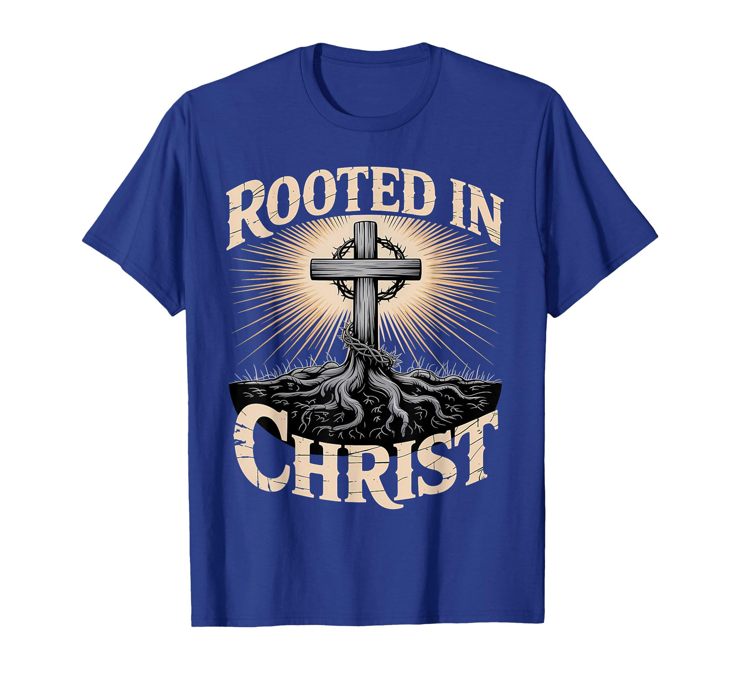 Rooted in Christ Christian Faith Jesus Cross T-Shirt