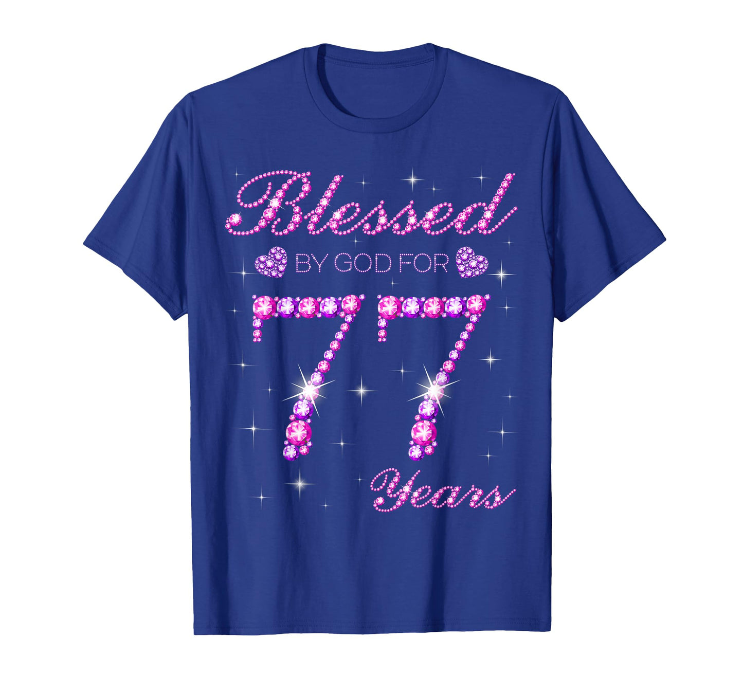 Blessed by God for 77 Years Old 77th Birthday Party T-Shirt