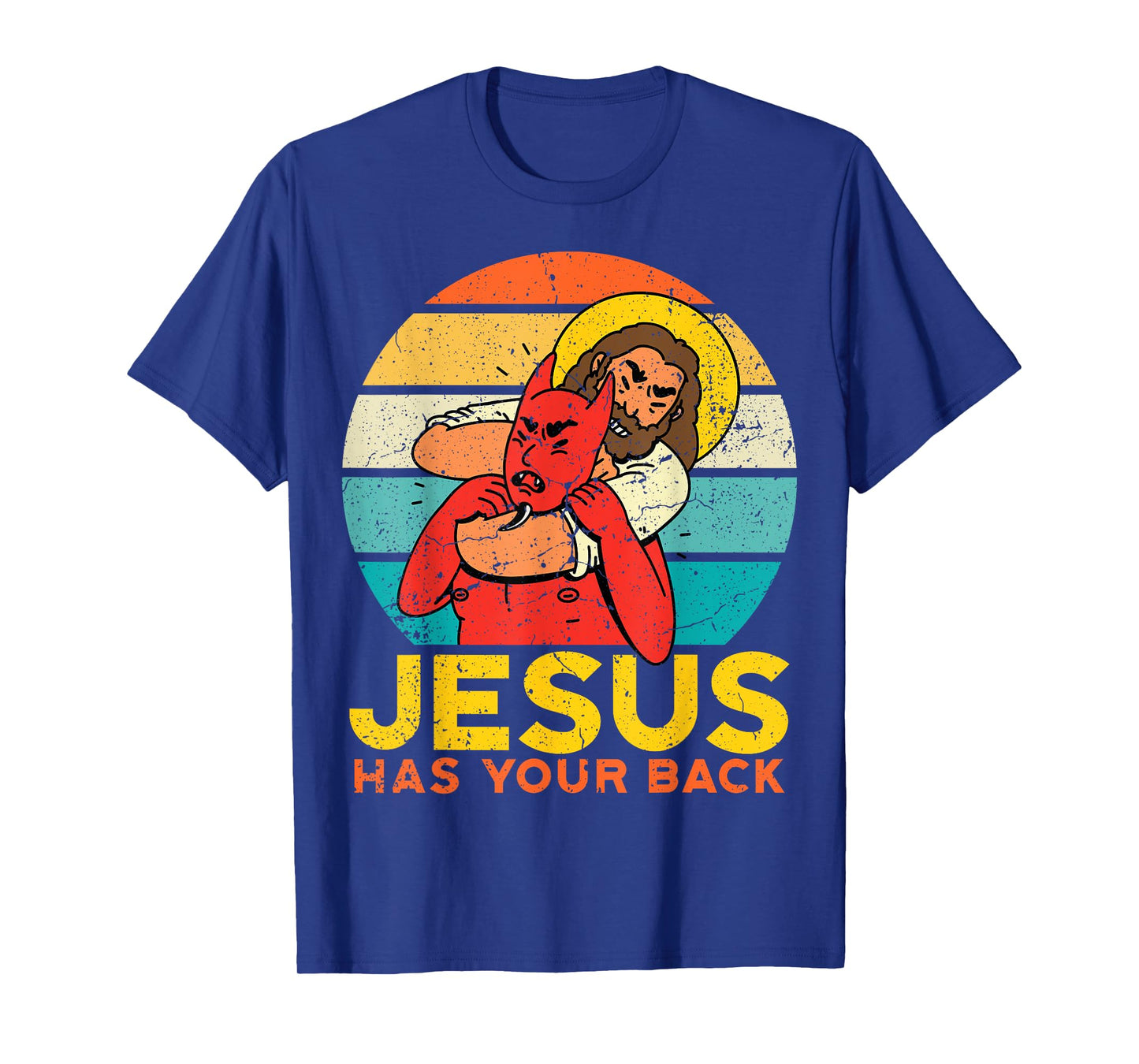 Jesus Has Your Back Jiu Jitsu Chokehold Funny Meme T-Shirt