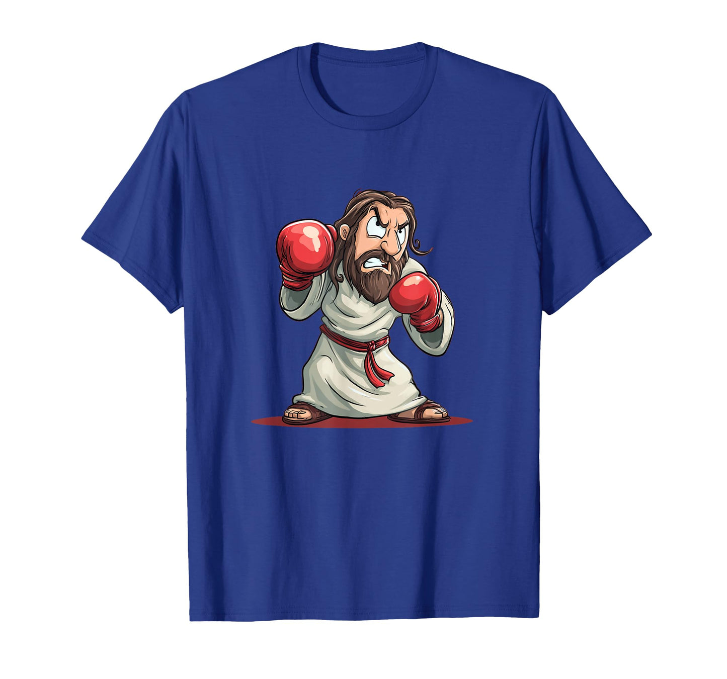 Cool Cartoon Jesus Christ Costume with Boxing Gloves T-Shirt