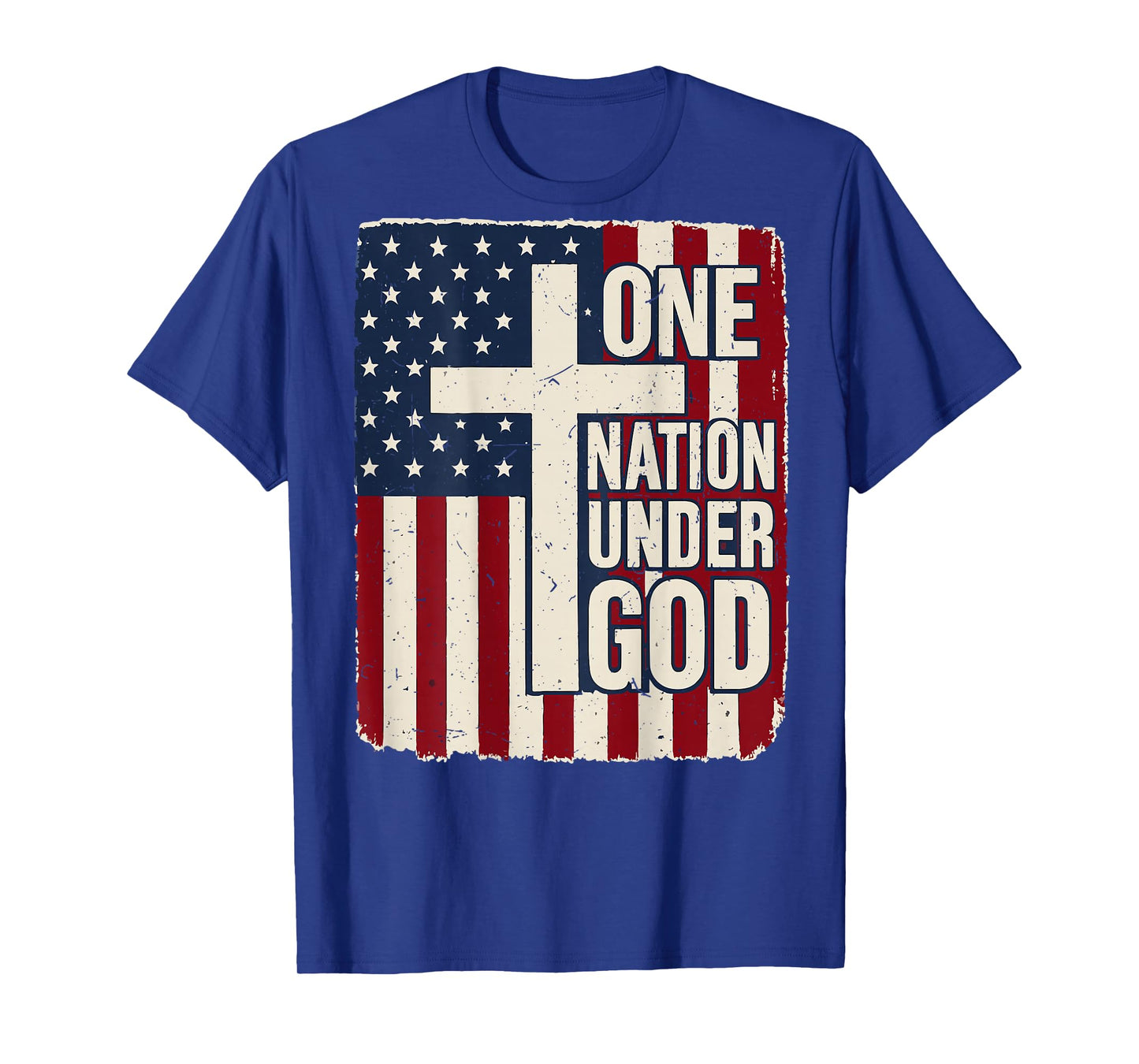 Back One Nation Under God American Flag Christian Patriotic T-Shirt