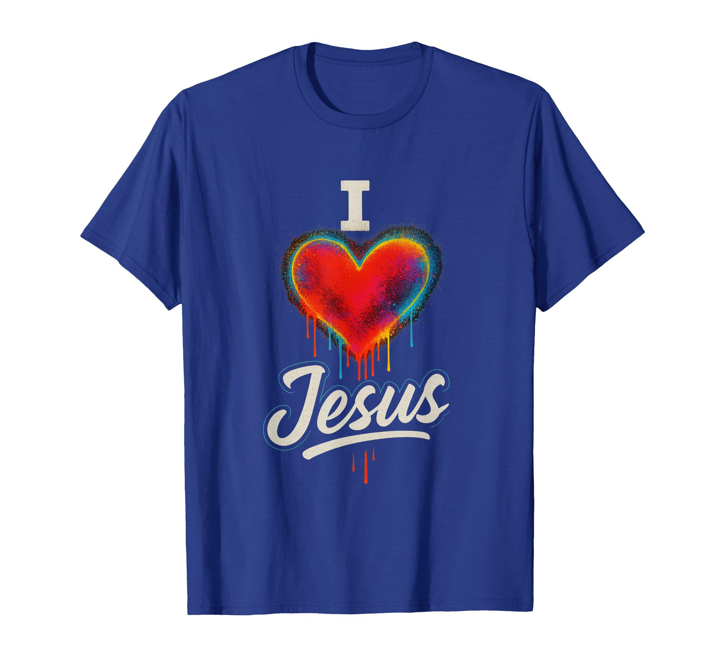 Graffiti Heart I Love Jesus Urban Christian Art T-Shirt
