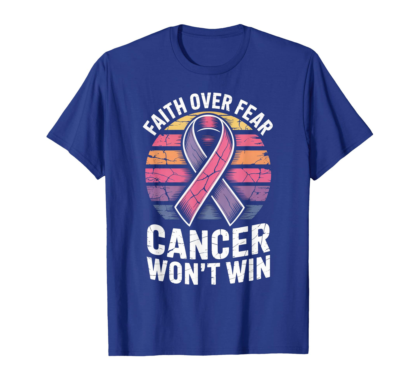 Faith Over Fear Cancer Wont Win Pink Ribbon Support T-Shirt