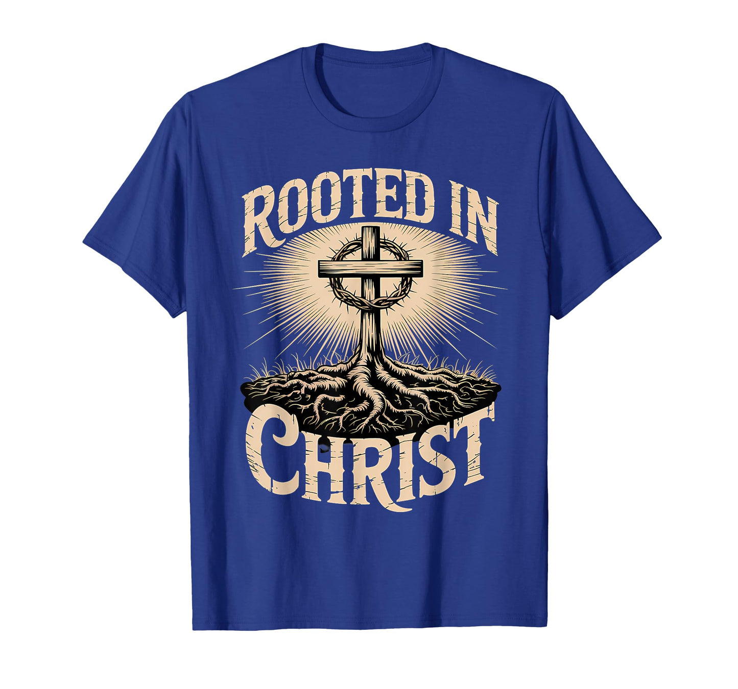 Rooted in Christ Christian Faith Jesus Cross T-Shirt