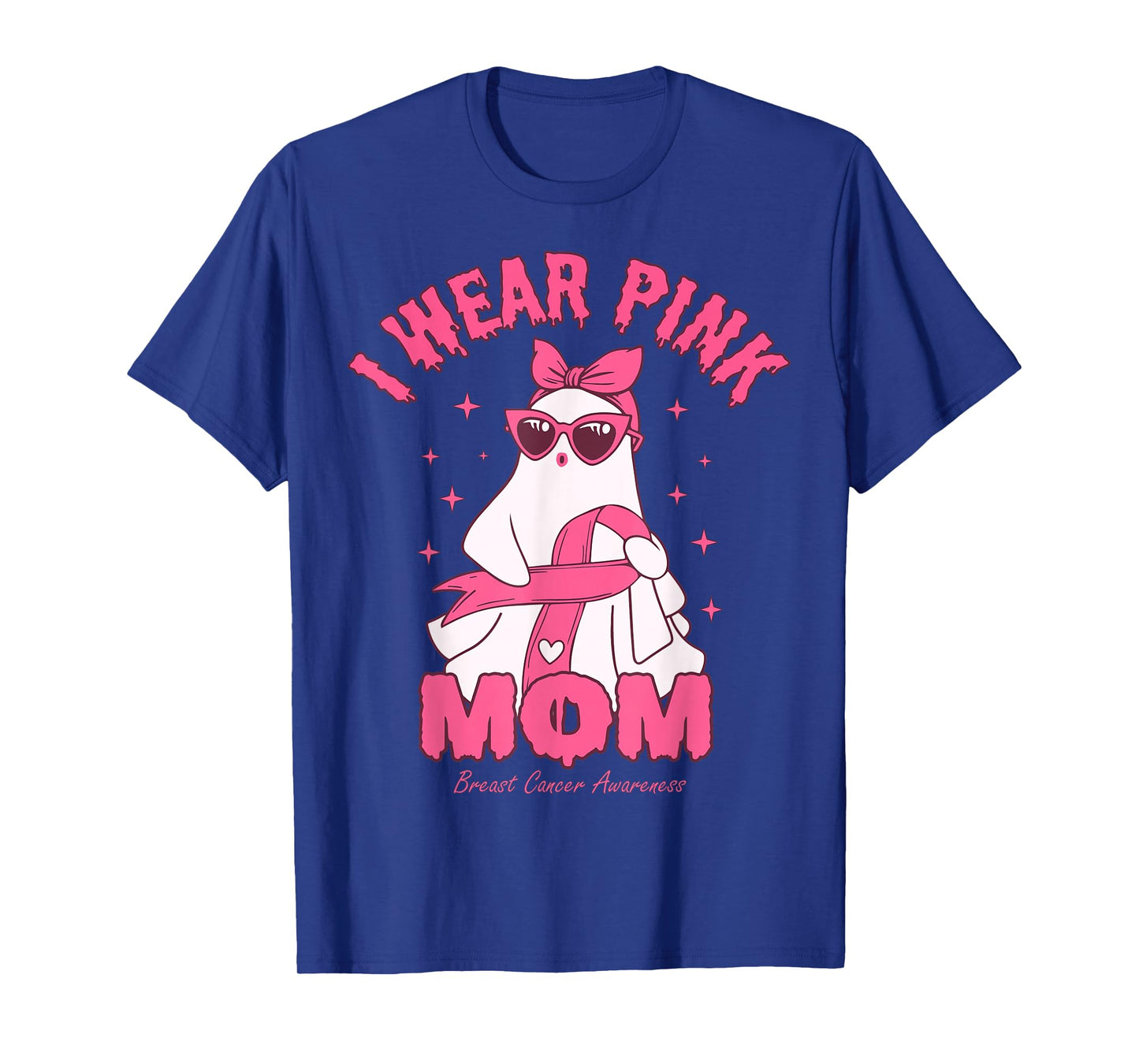 I Wear Pink for My Mom Boo Ghost Breast Cancer Awareness T-Shirt