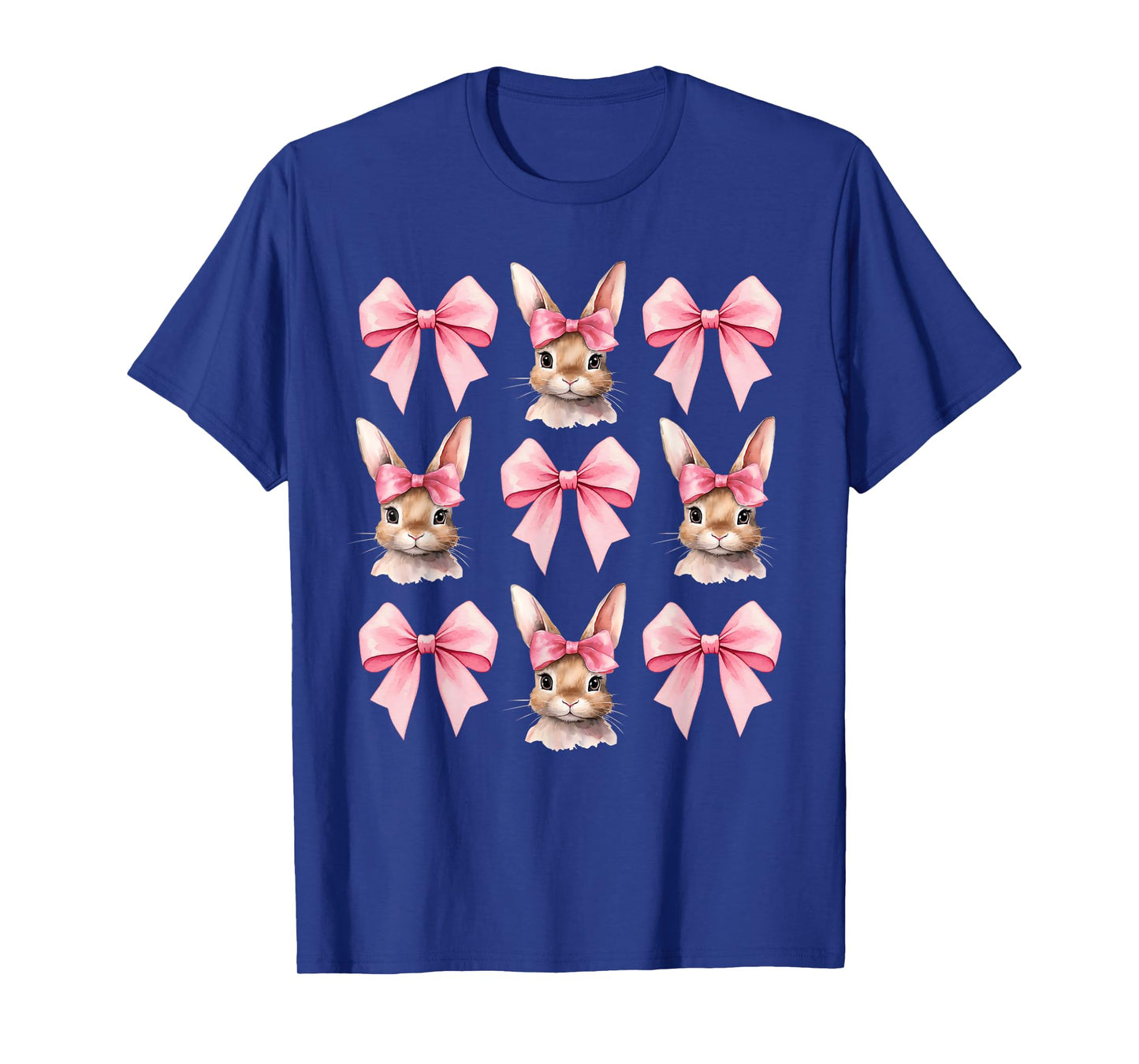 Cute Easter Bunny Face Coquette Bow Easter Day Girls Women T-Shirt