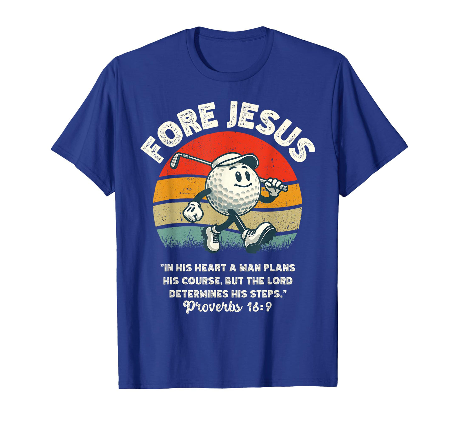 FORE Jesus Christian Golf Retro 70s Religious Golfing Men's T-Shirt