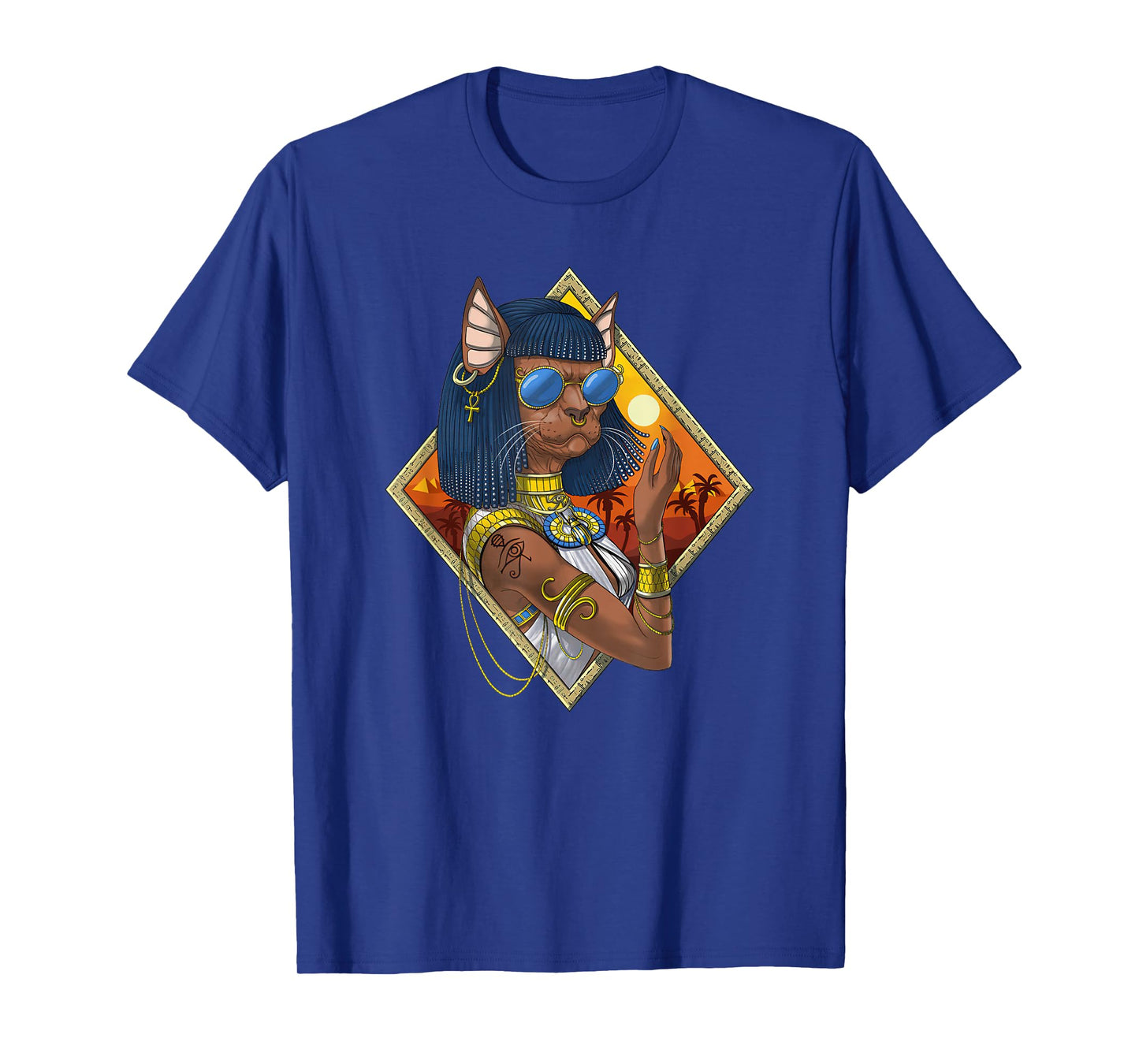 Cat Goddess Bastet Hieroglyphs Egyptian T-Shirt