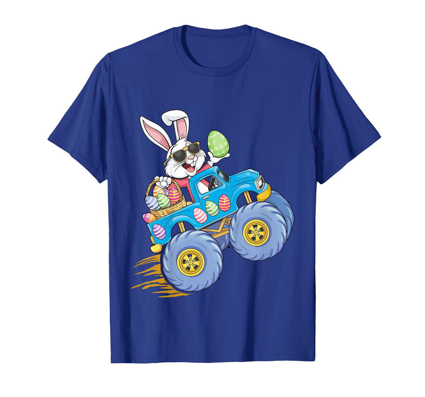 Kids Easter bunny riding monster truck for egg hunting kids T-Shirt