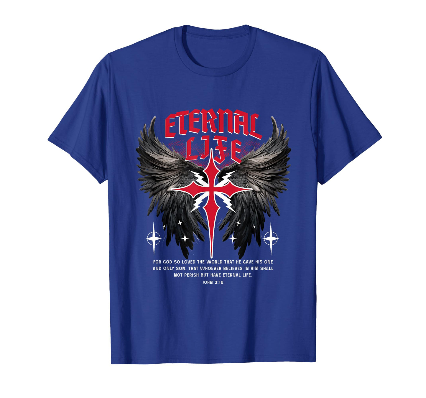 Eternal Jesus Cross Gothic Punk Life Nu Goth Bible Verse T-Shirt