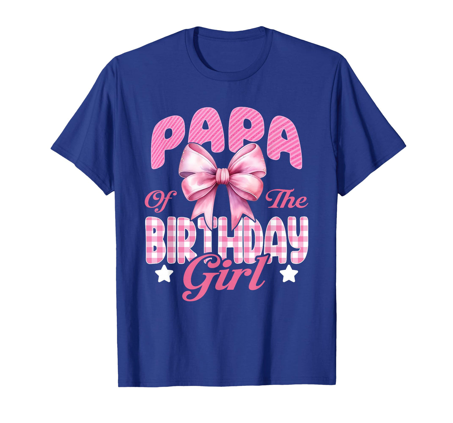 Papa of The Birthday Girl Family Pink Coquette Bow T-Shirt