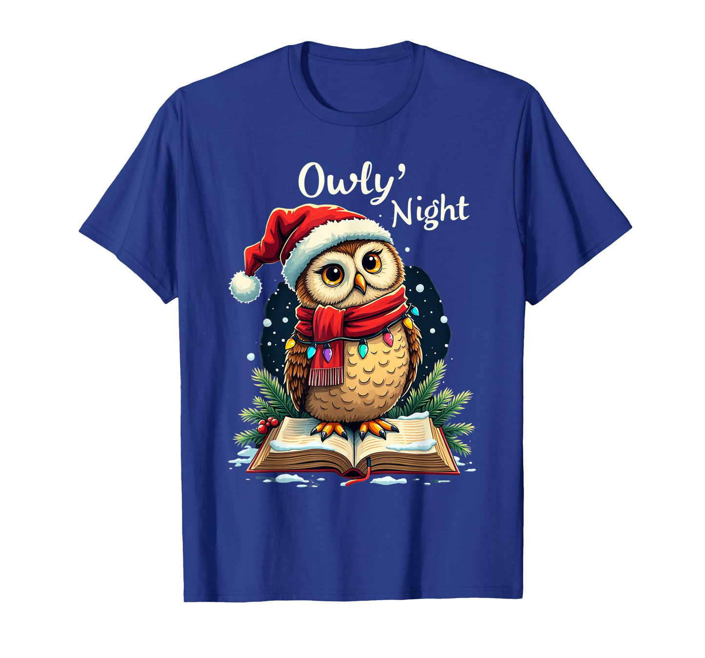 Owly Night Christmas Owl Snowflakes Bible Christian Religion T-Shirt