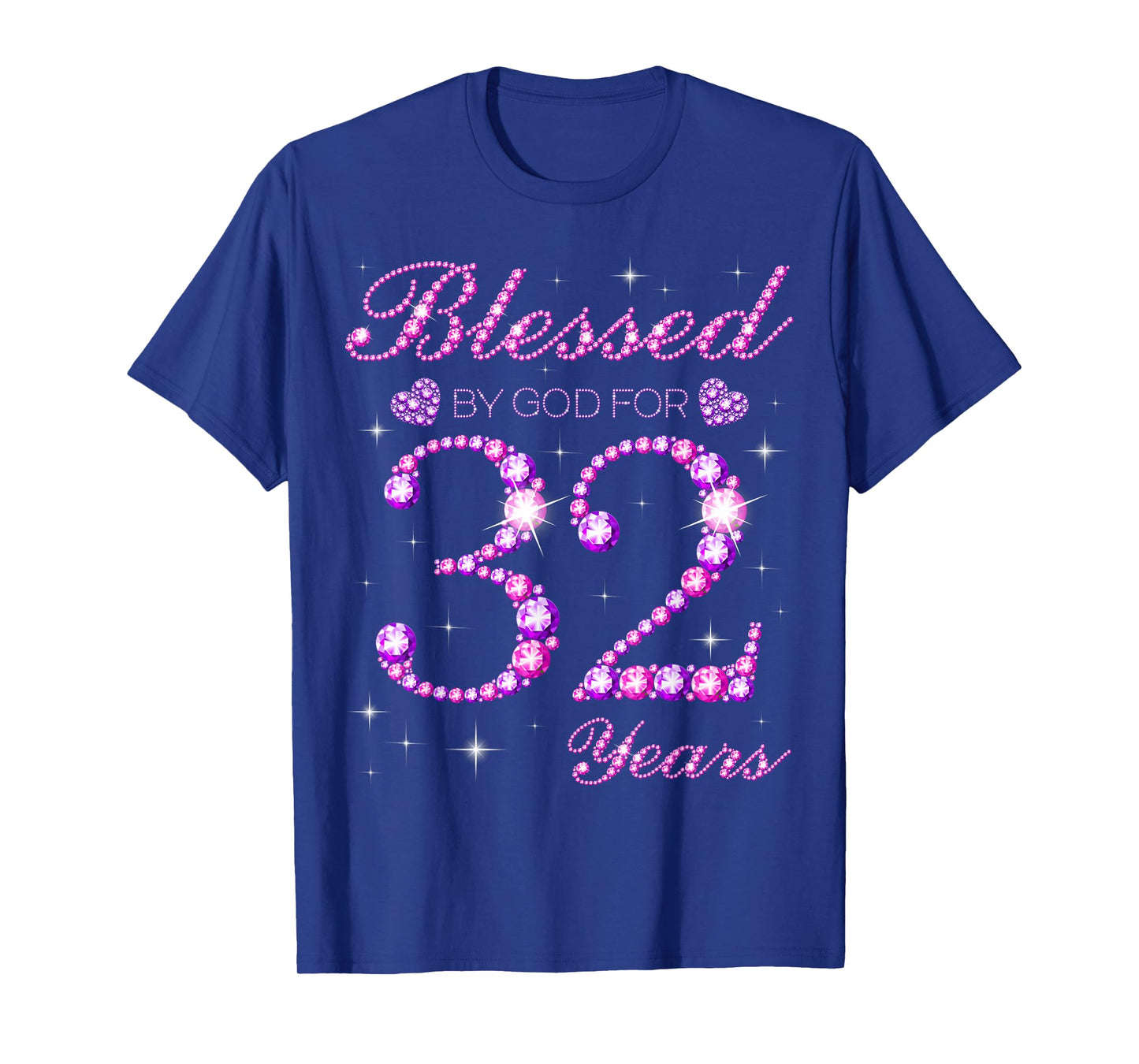 Blessed by God for 32 Years Old 32nd Birthday Party T-Shirt