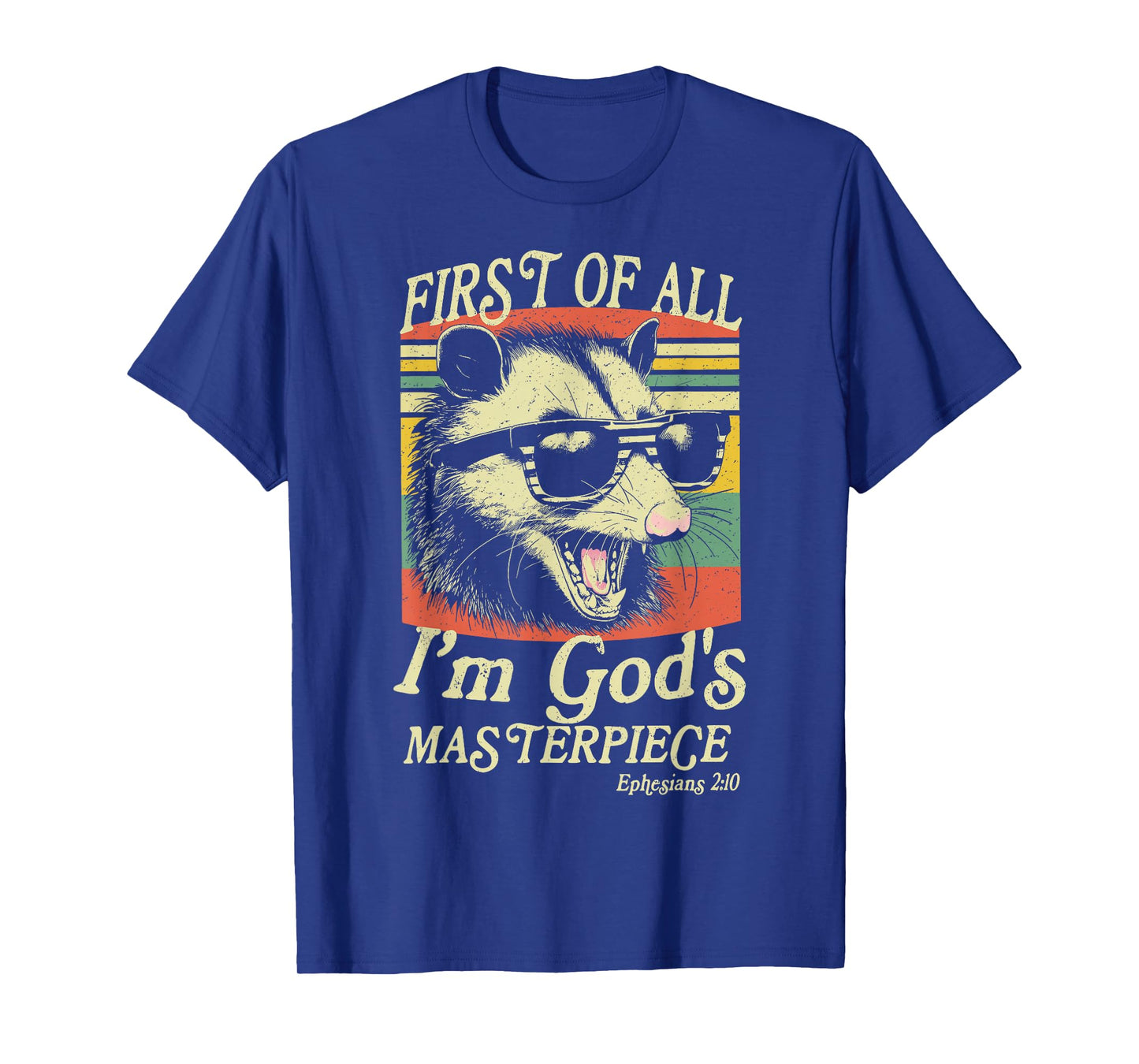 First of All I’m God’s Masterpiece Raccoon Retro Verse T-Shirt