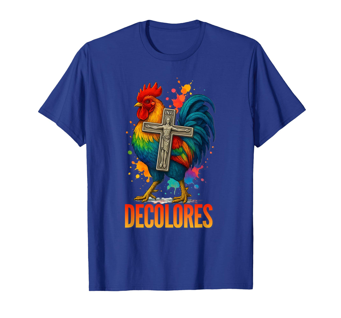 DeColores Cursillo Rainbow Rooster Catholic T-Shirt