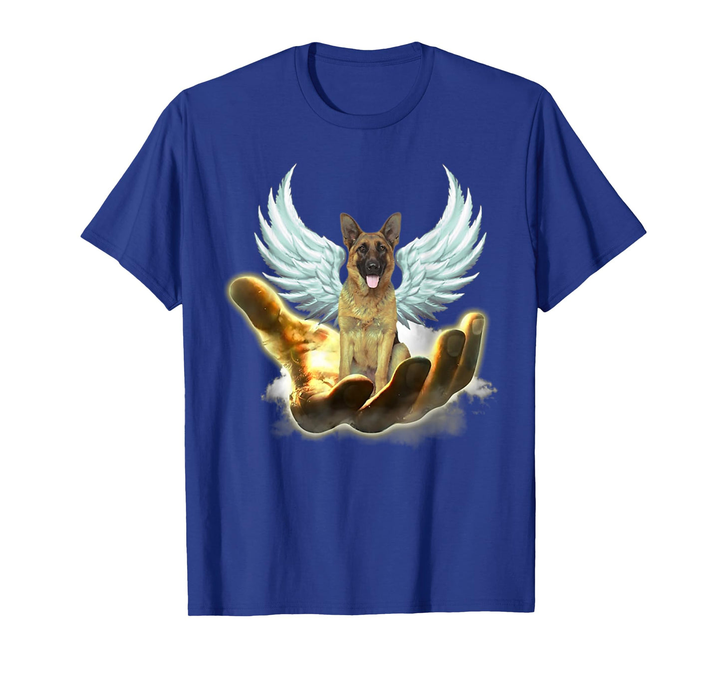 Angel German Shepherd Golden Hand Heaven Wings God T-Shirt