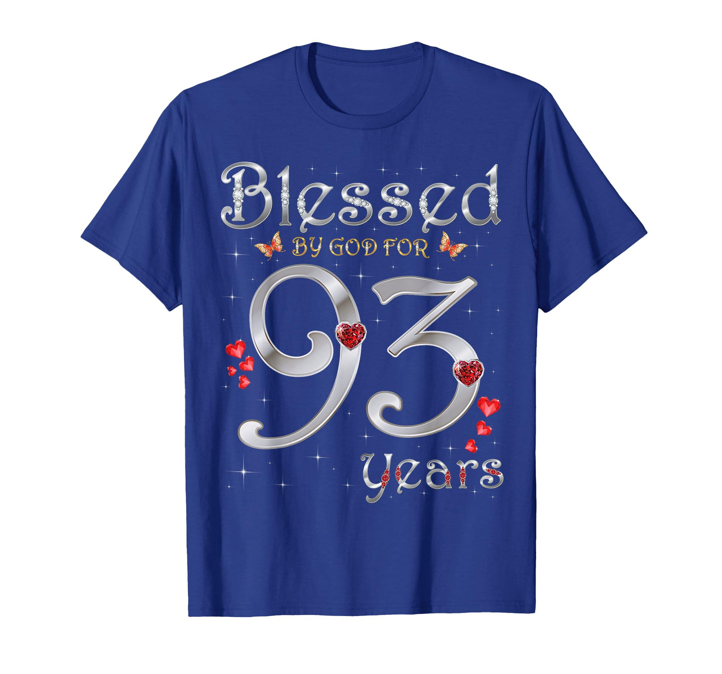Blessed By God For 93 Years Old 93rd Birthday Party Queen T-Shirt
