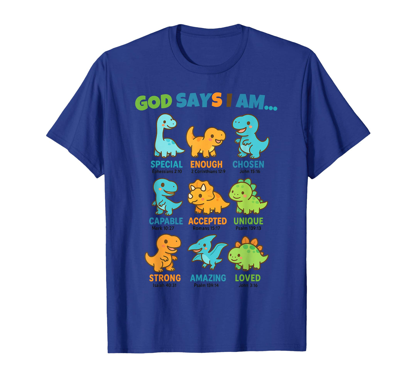 God Says I Am Dinosaur Lover Kids Boys Christian T-Shirt