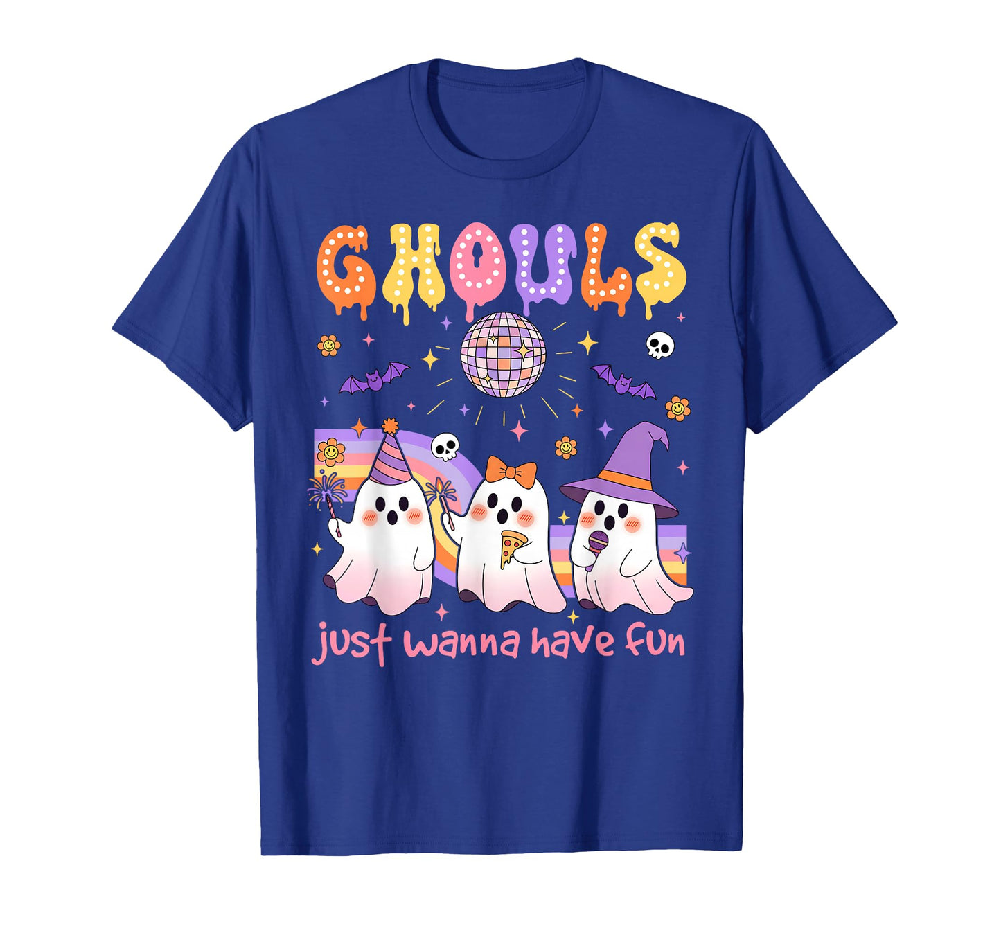 Dancing Ghost Ghouls Just Wanna Have Fun Halloween Groovy T-Shirt
