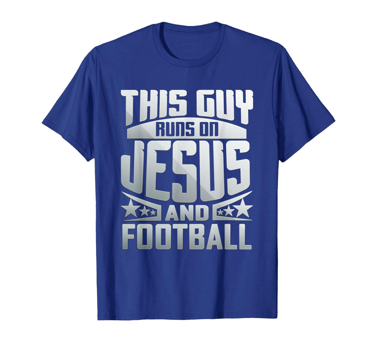 This Guy Runs On Jesus And Football T-Shirt