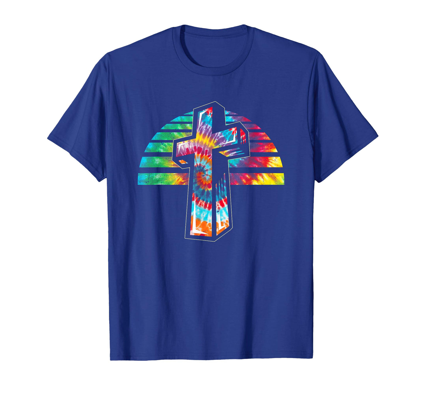 Jesus Christian Cross Tie Dye Rainbow Religious Bible Faith T-Shirt