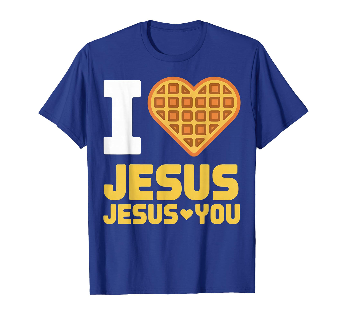 I Love Jesus Waffle Heart Funny Christian Breakfast T-Shirt