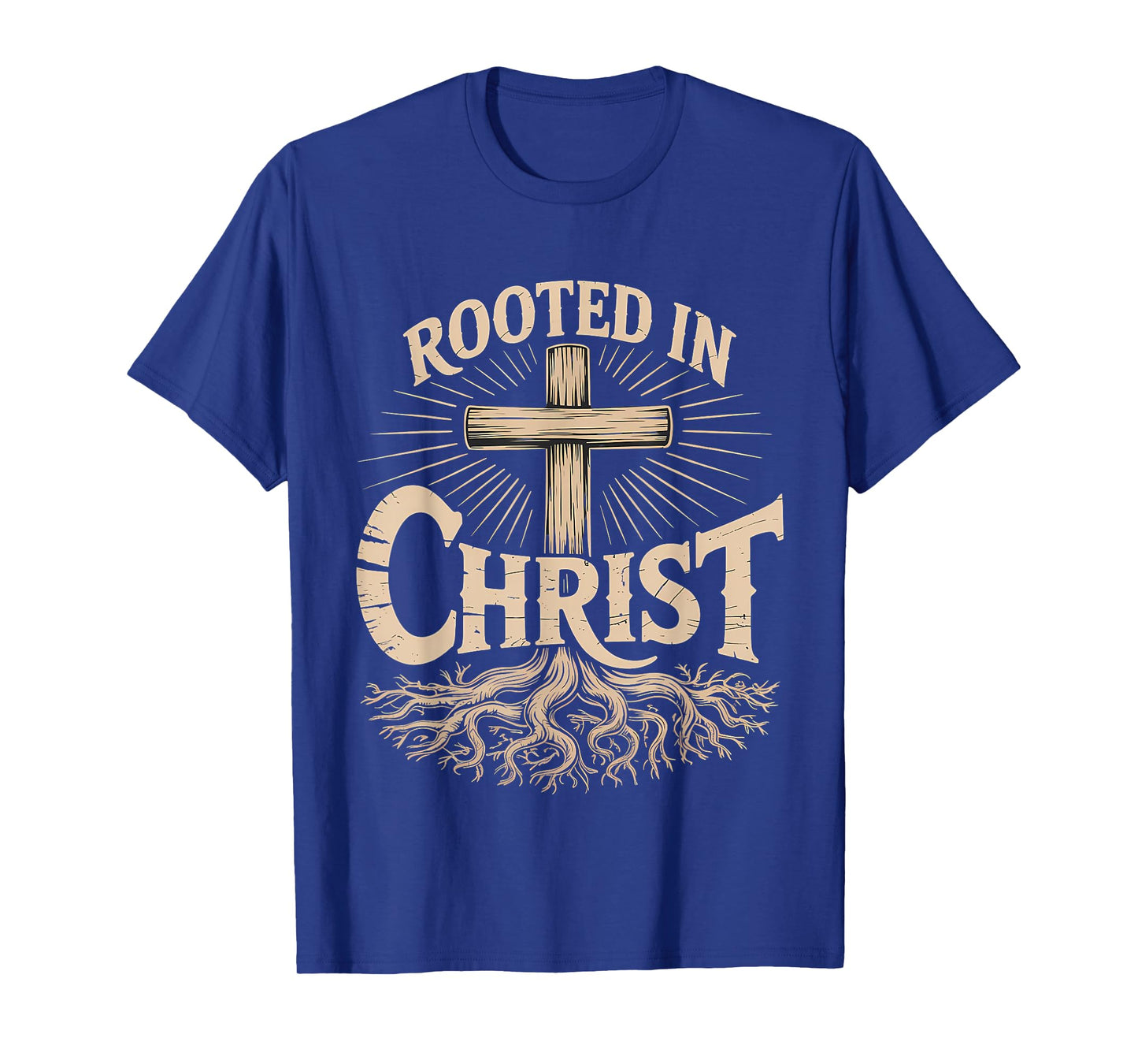 Rooted in Christ Christian Faith Jesus Cross T-Shirt