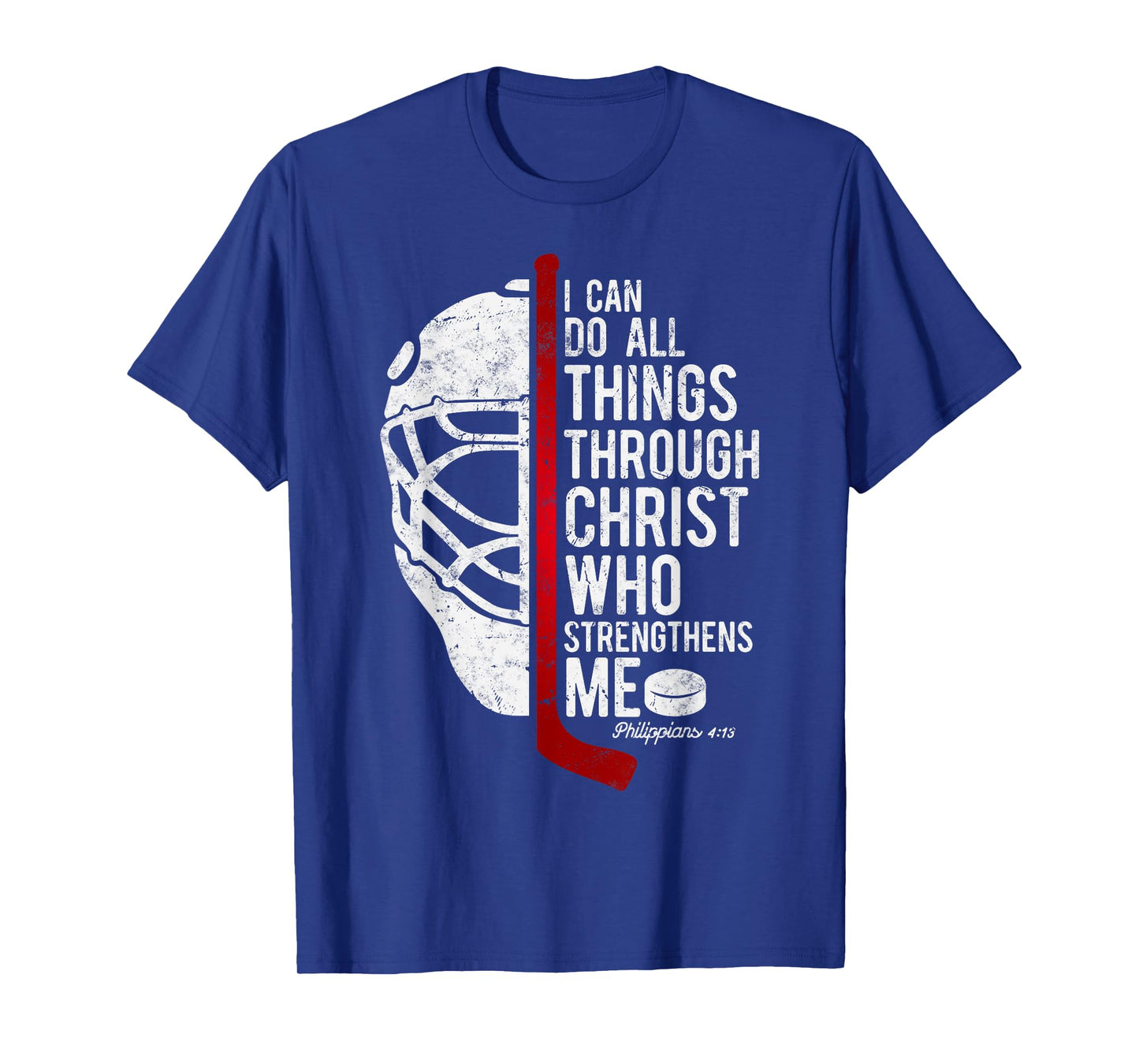 Christian Hockey Bible Verse Philippians Religious Hockey T-Shirt