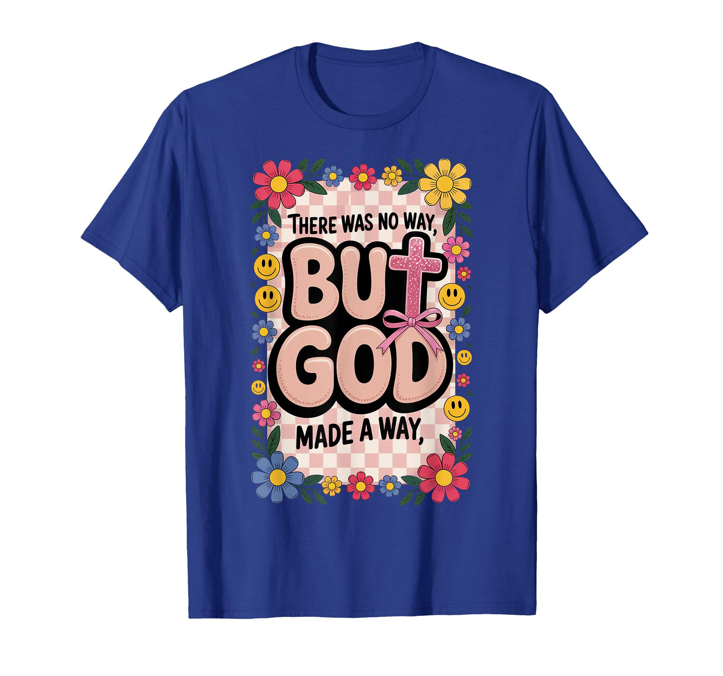 But God Pink Christian Floral Bow Teen Girls Scripture Woman T-Shirt