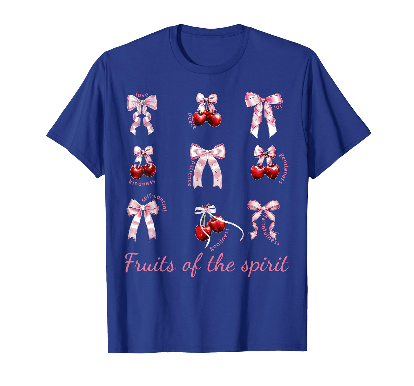 Fruit Of The Spirit Bow Coquette Cherry Christian Bible T-Shirt