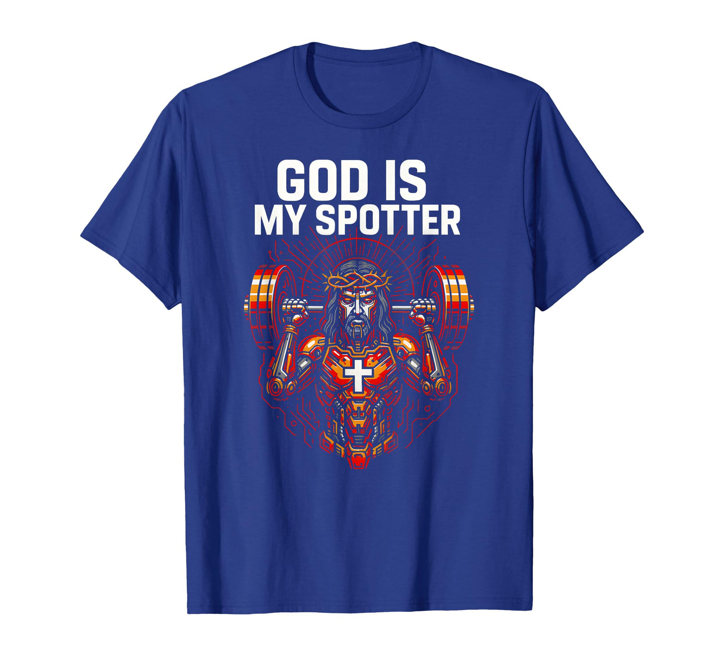 Christian Fitness God is My Spotter Cool Mens Religious T-Shirt