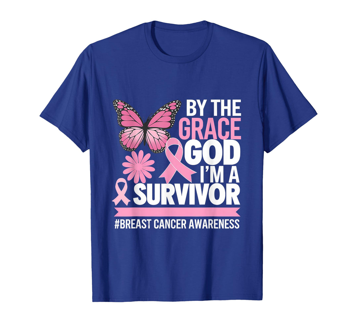 Breast Cancer Awareness Pink Ribbon By The Grace God T-Shirt