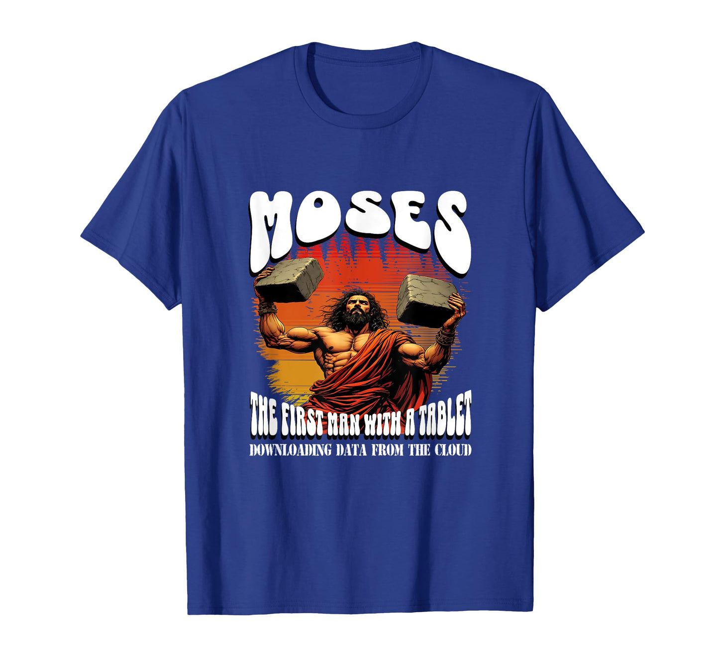 Funny Jewish Passover Moses Tablet Data Cloud Computing T-Shirt