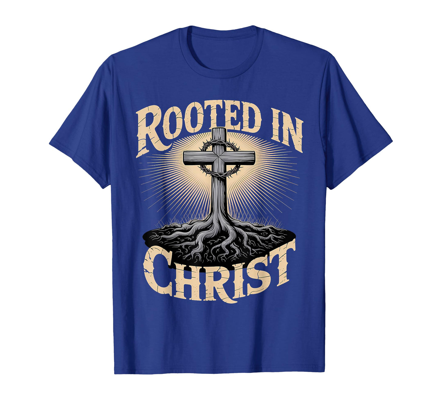 Rooted in Christ Christian Faith Jesus Cross T-Shirt