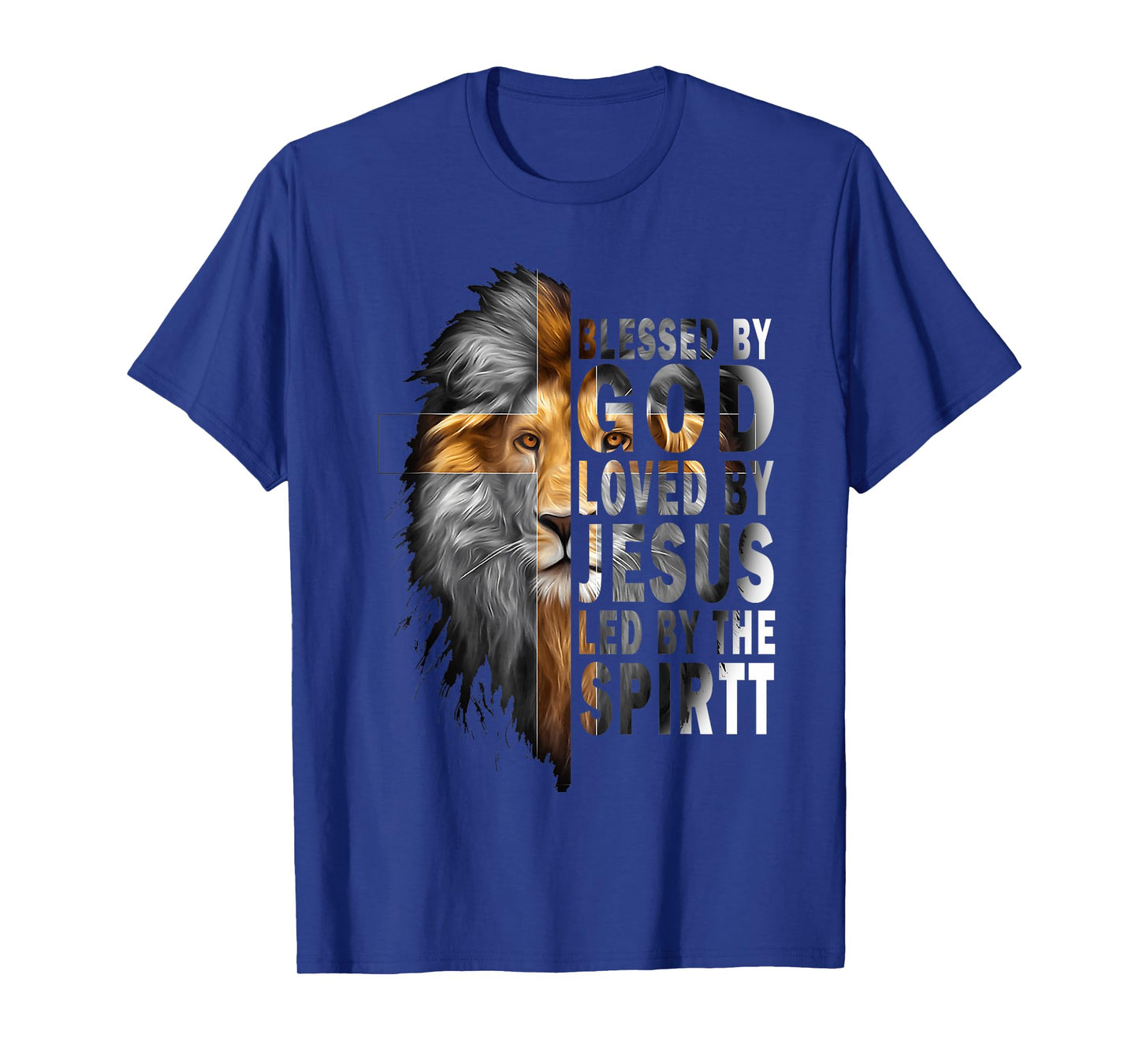 Blessed by God - Loved by Jesus Christian Lion T-Shirt